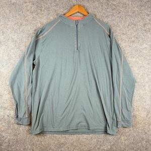 TASC Performance Shirt Mens XXL Gray 1/4 ZIp Pullover Bamboo Stretch Casual